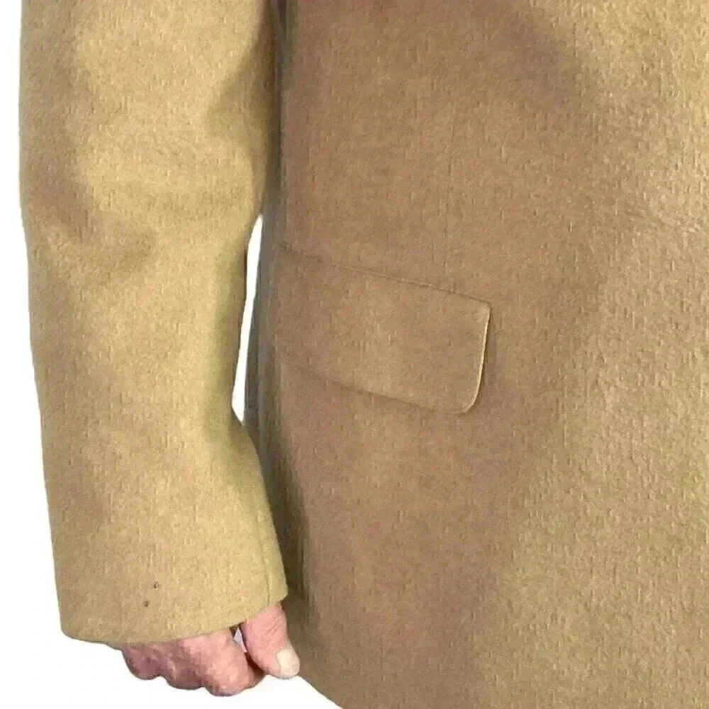 La Crosse Blazer Sport Coat Men 44L Long Beige Tan 2 Button Camel Hair Wool